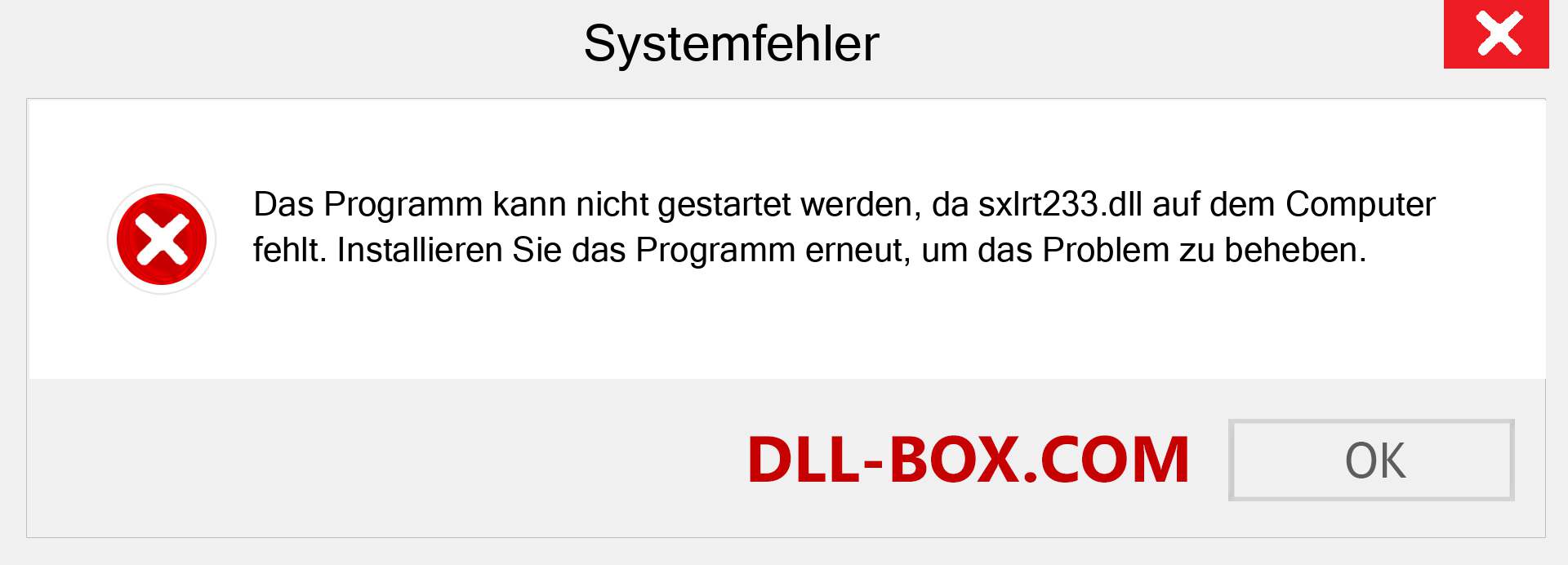 sxlrt233.dll-Datei fehlt?. Download für Windows 7, 8, 10 - Fix sxlrt233 dll Missing Error unter Windows, Fotos, Bildern