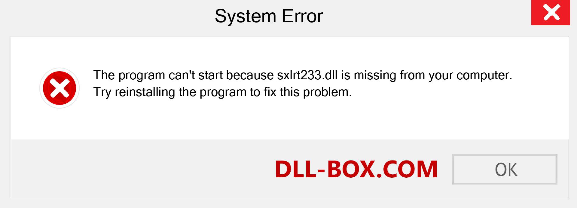  sxlrt233.dll file is missing?. Download for Windows 7, 8, 10 - Fix  sxlrt233 dll Missing Error on Windows, photos, images